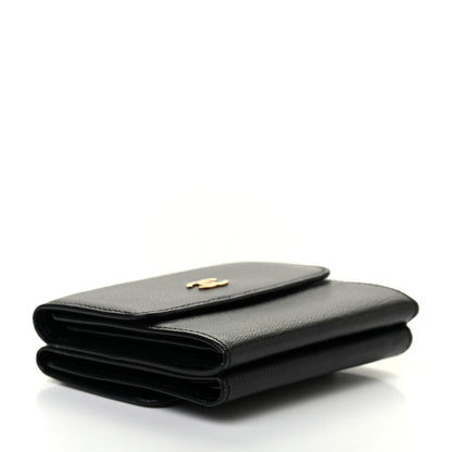 Chanel Goatskin Compact Double Sided Wallet Black 4 of 10