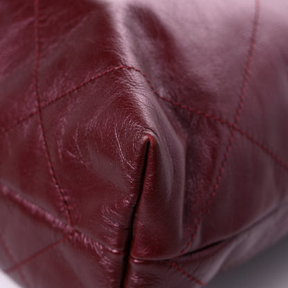 Chanel Shiny Calfskin Quilted Small Chanel 22 Burgundy 10 of 13