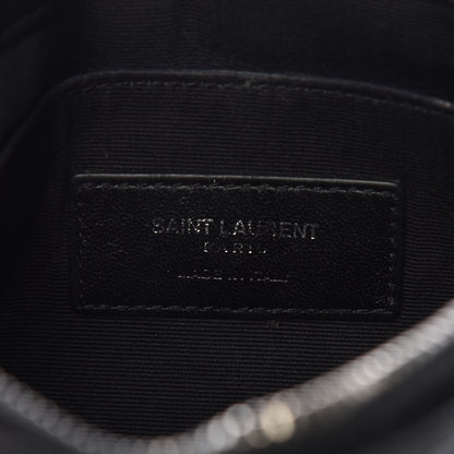 Saint Laurent Calfskin Matelasse Chevron Monogram Pouch Black 6 of 9