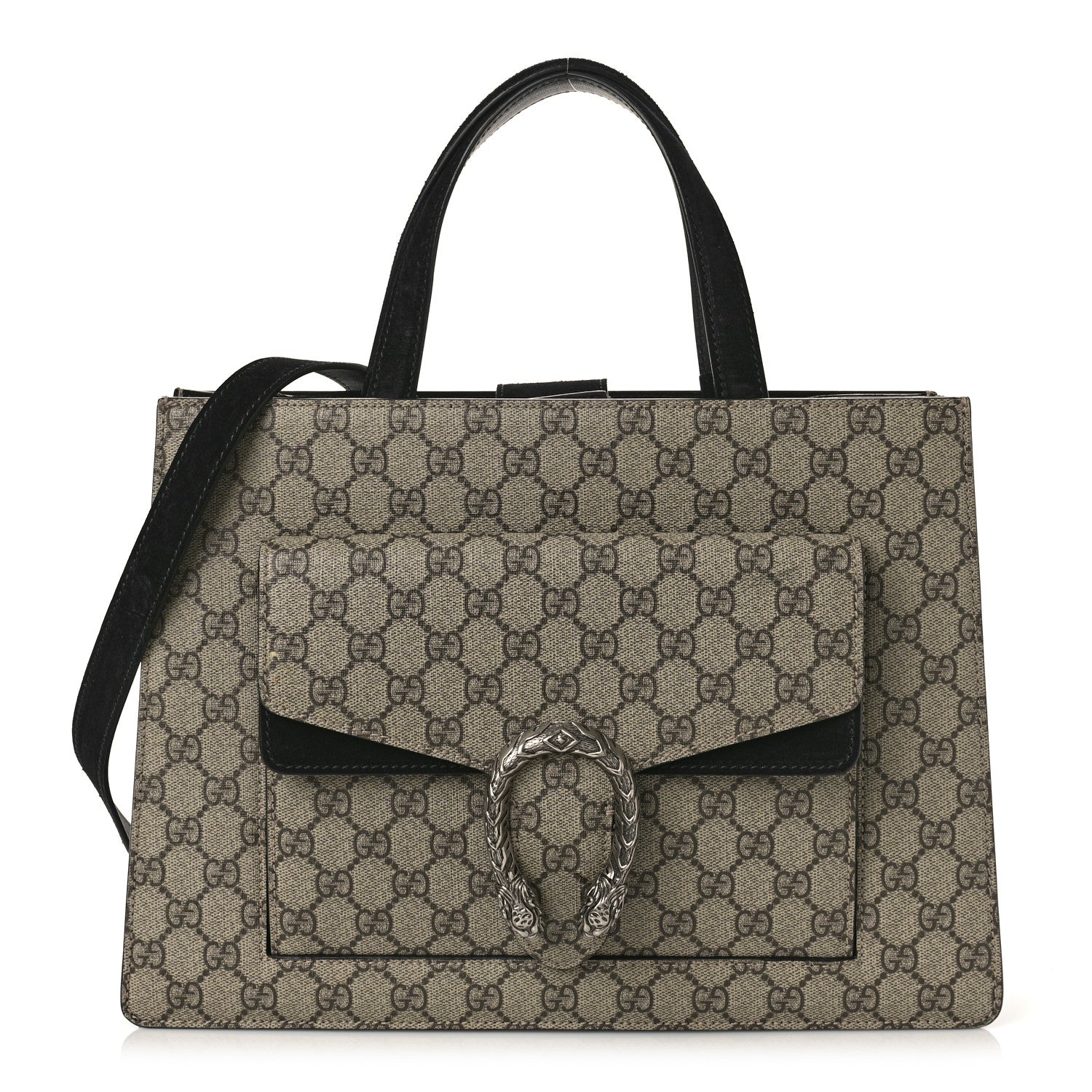 Gucci GG Supreme Monogram Dionysus Tote Beige Black 1 of 13
