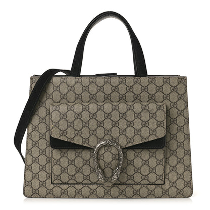 Gucci GG Supreme Monogram Dionysus Tote Beige Black 1 of 13