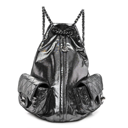 Chanel Iridescent Calfskin Backpack Is Back Dark Grey 1 of 9