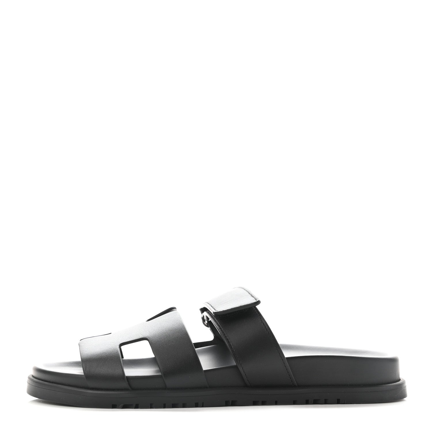 Hermes Calfskin Womens Chypre Sandals 39 Black 1 of 15