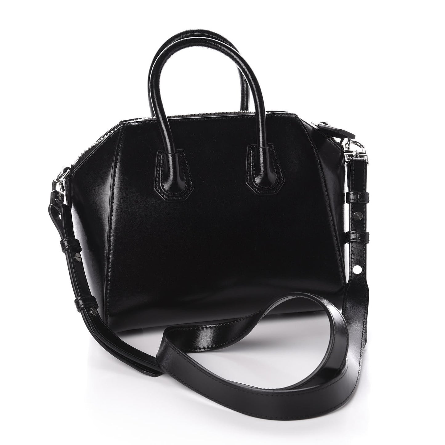Shiny Lord Calfskin Mini Antigona Black