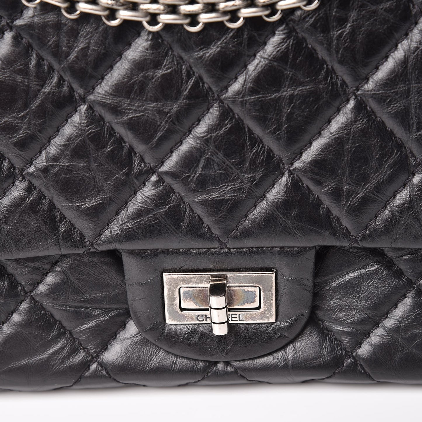 Aged Calfskin Quilted 2.55 Reissue 226 Flap Black