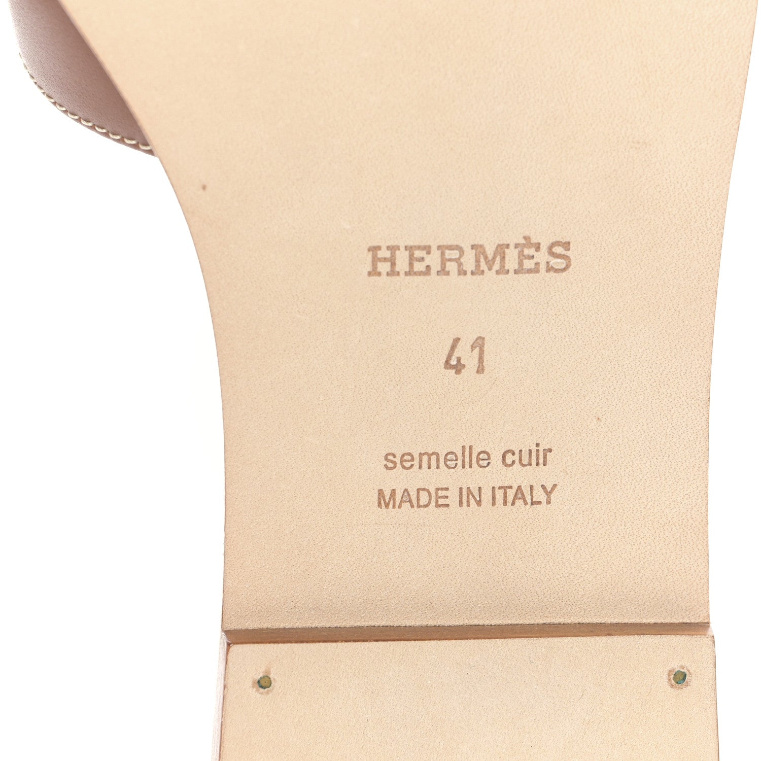 Hermes Box Calfskin Oran Sandals 41 Gold 6 of 8