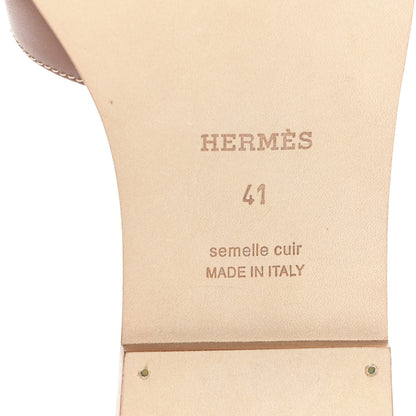 Hermes Box Calfskin Oran Sandals 41 Gold 6 of 8