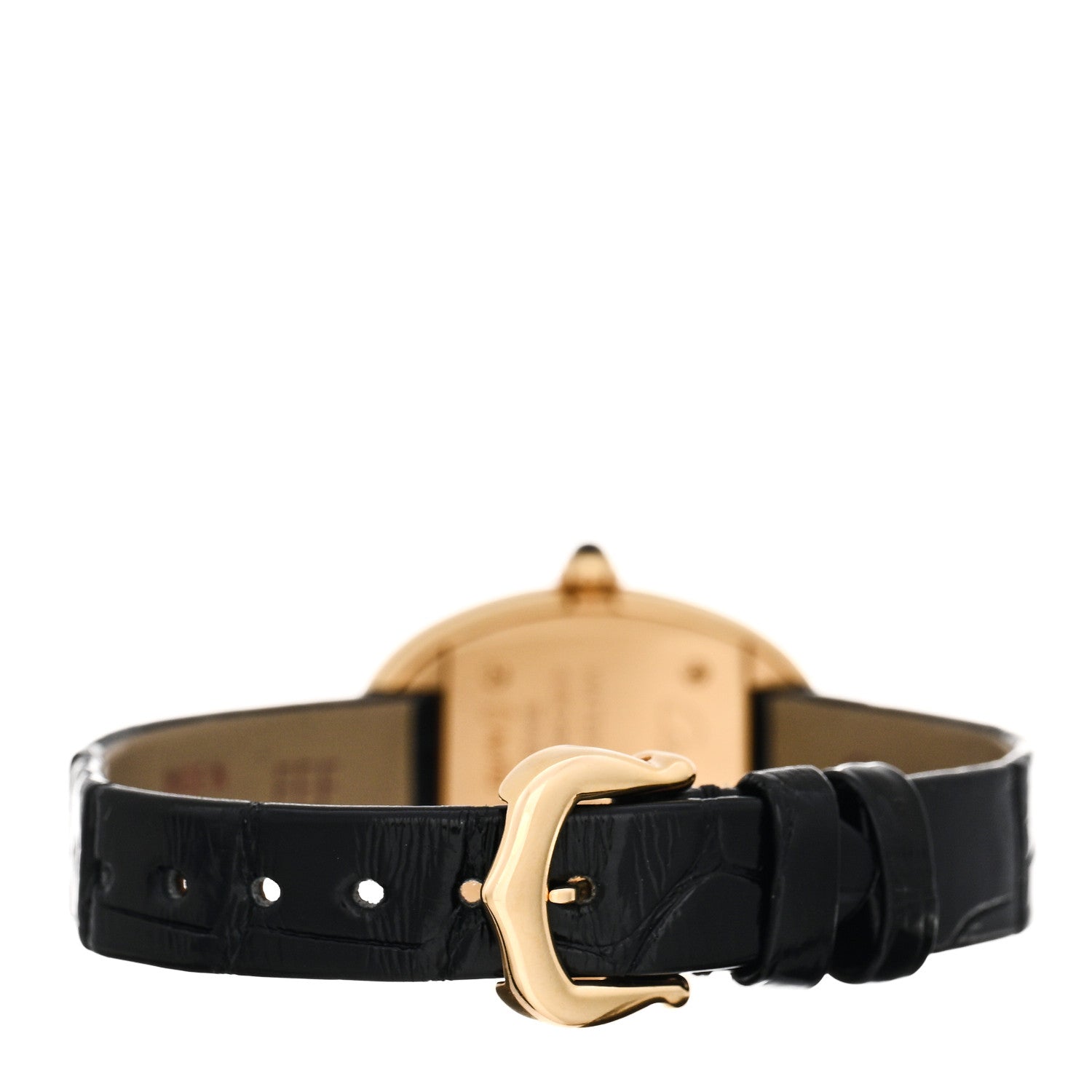Cartier 18K Yellow Gold Alligator 22mm Baignoire Quartz Watch 3 of 5