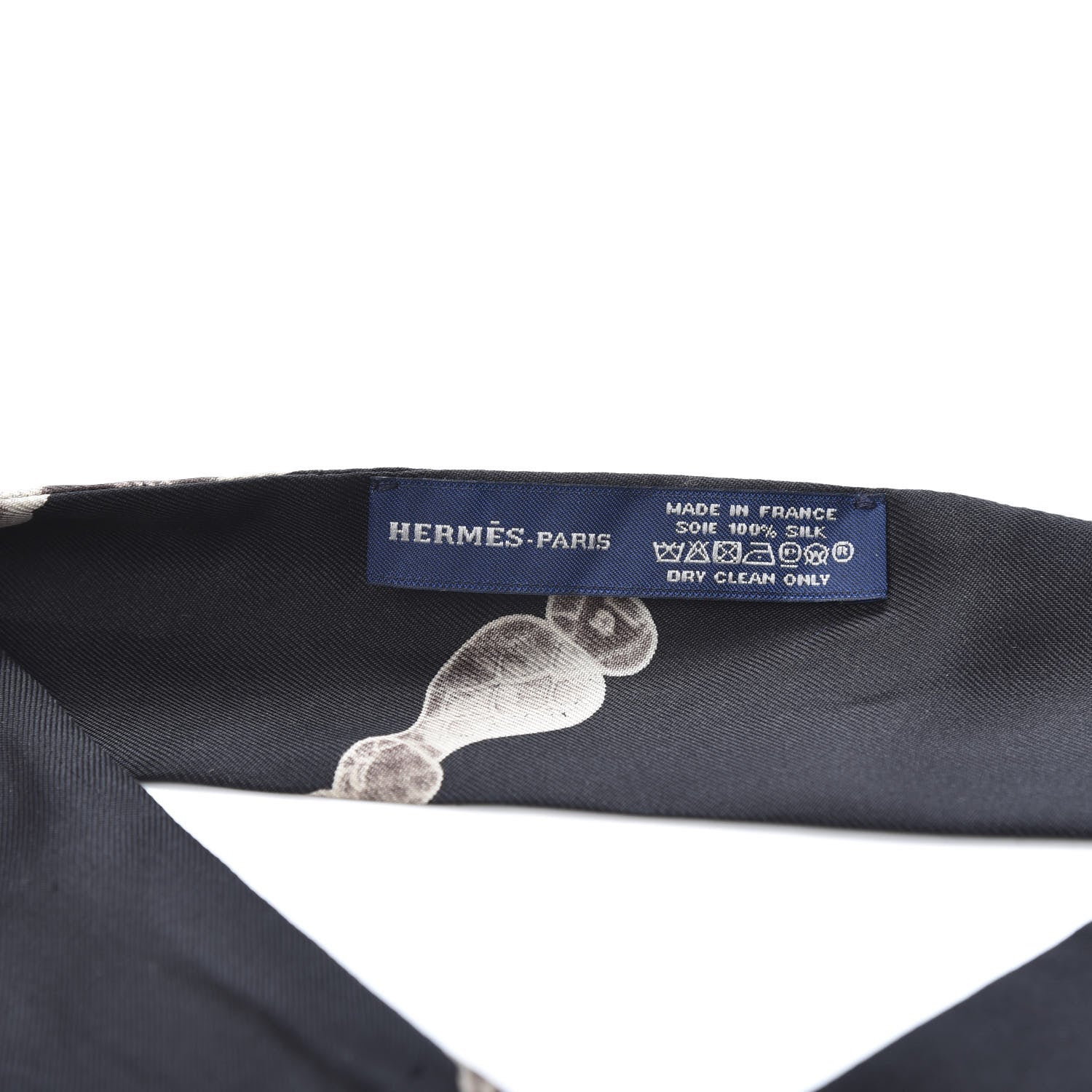 Hermes Silk Les Cles Twilly Black 2 of 2