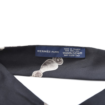 Hermes Silk Les Cles Twilly Black 2 of 2
