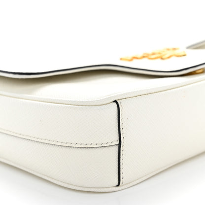 Prada Saffiano Flap Shoulder Bag White 9 of 12