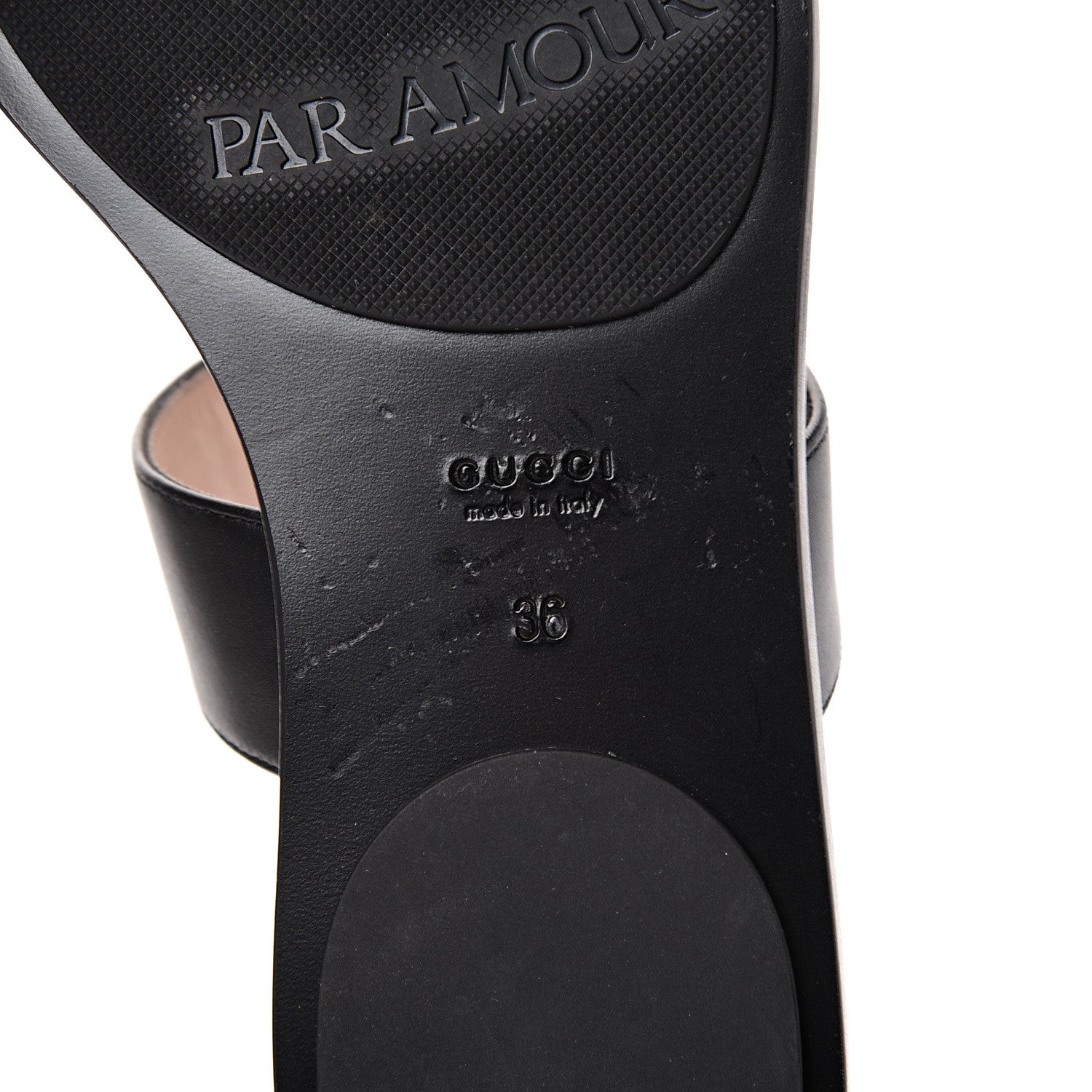 Gucci Calfskin GG Marmont Thong Sandals 36 Black 6 of 12