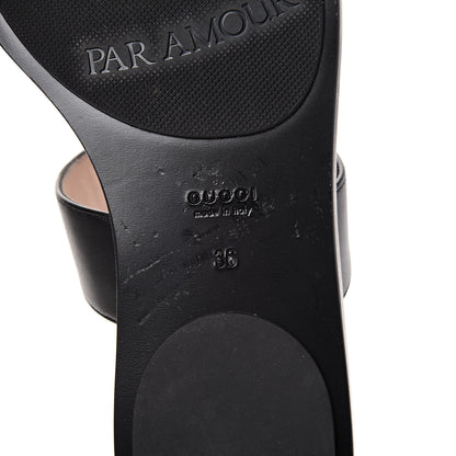 Gucci Calfskin GG Marmont Thong Sandals 36 Black 6 of 12