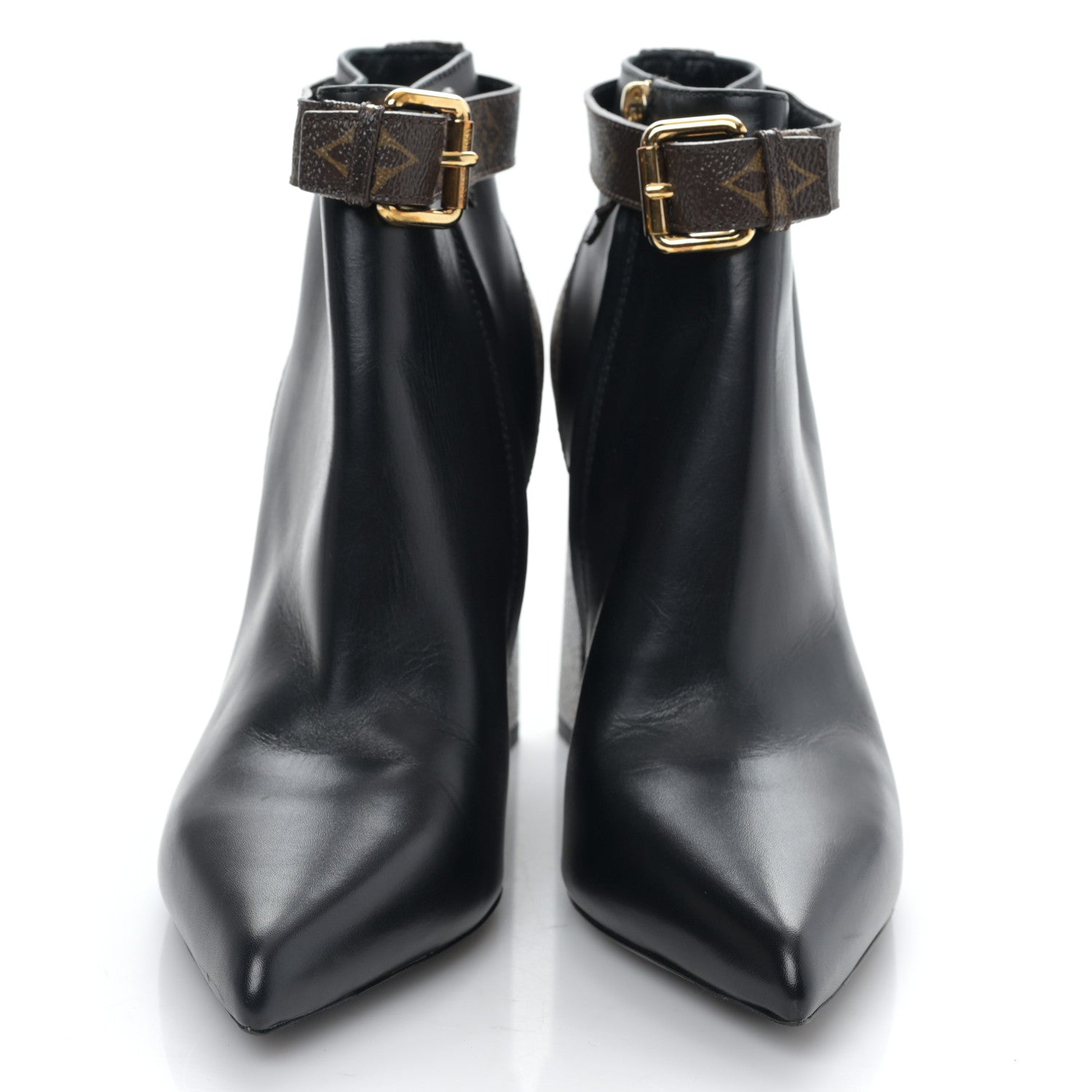 Louis Vuitton Calfskin Patent Monogram Matchmake Low Boots 39.5 2 of 7
