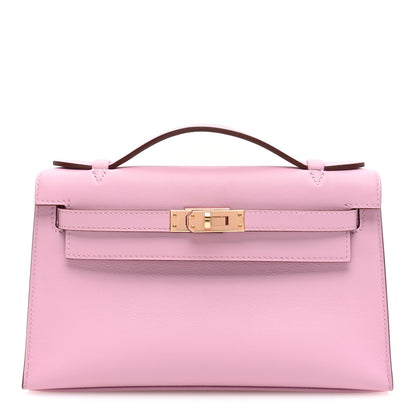 Hermes Swift Kelly Pochette Clutch Mauve Sylvestre 1 of 11