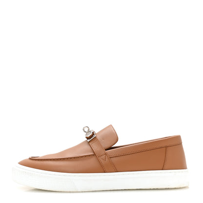 Hermes Epsom Calfskin Mens Game Slip On Fringe Sneakers 42.5 Naturel 1 of 9