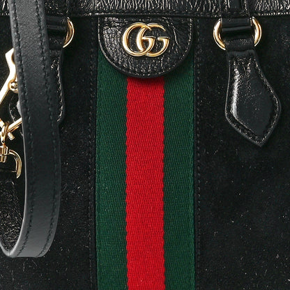 Gucci Suede Patent GG Web Small Ophidia Tote Bag Black 9 of 12