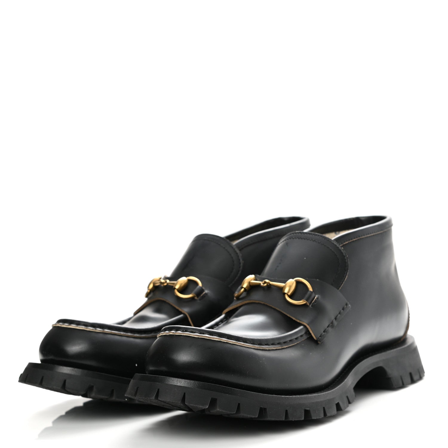 Gucci Cordovan Lux Mens Harald Horsebit Ankle Boots 9.5 Black 3 of 9