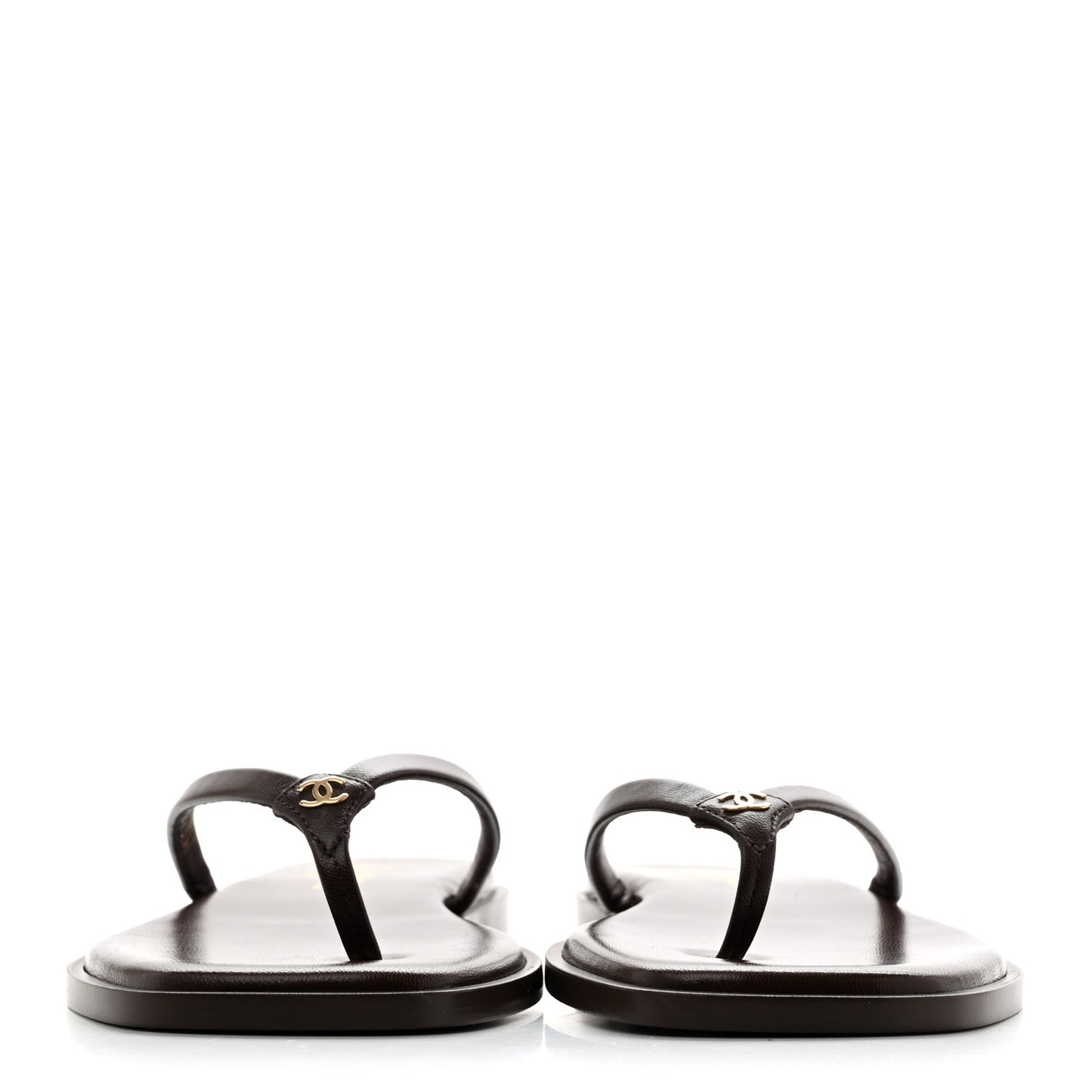 Goatskin Times Square Thong Sandals 39 Brown