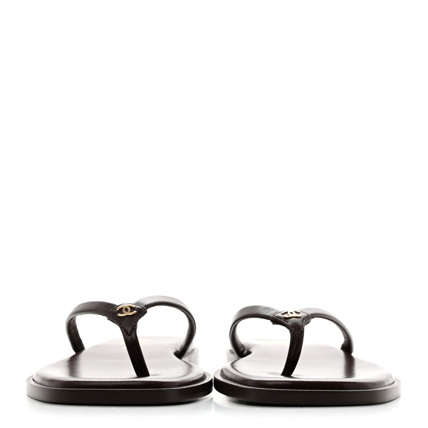 Chanel Goatskin Times Square Thong Sandals 39 Brown 3 of 10