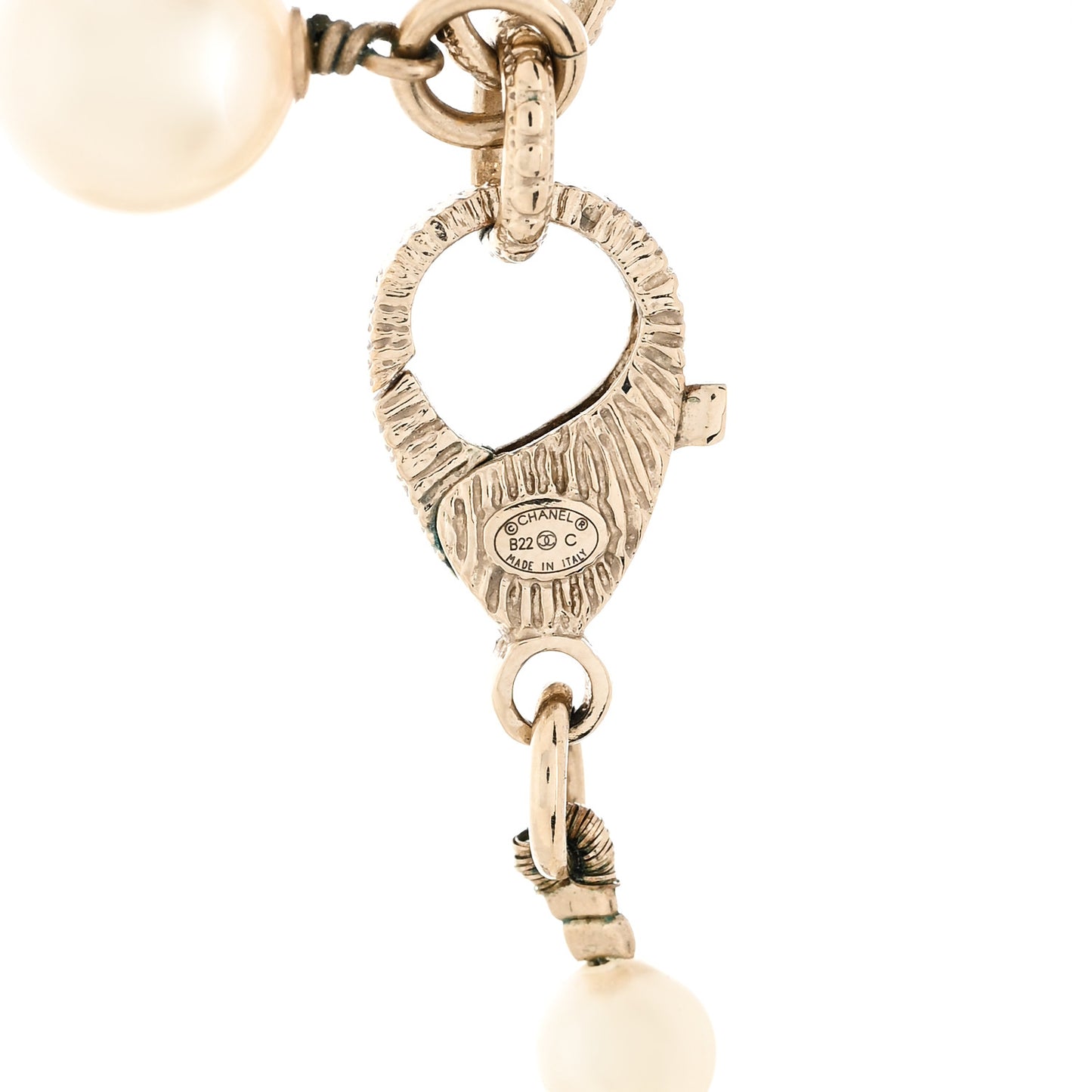 Pearl Crystal CC Camellia Short Necklace Gold