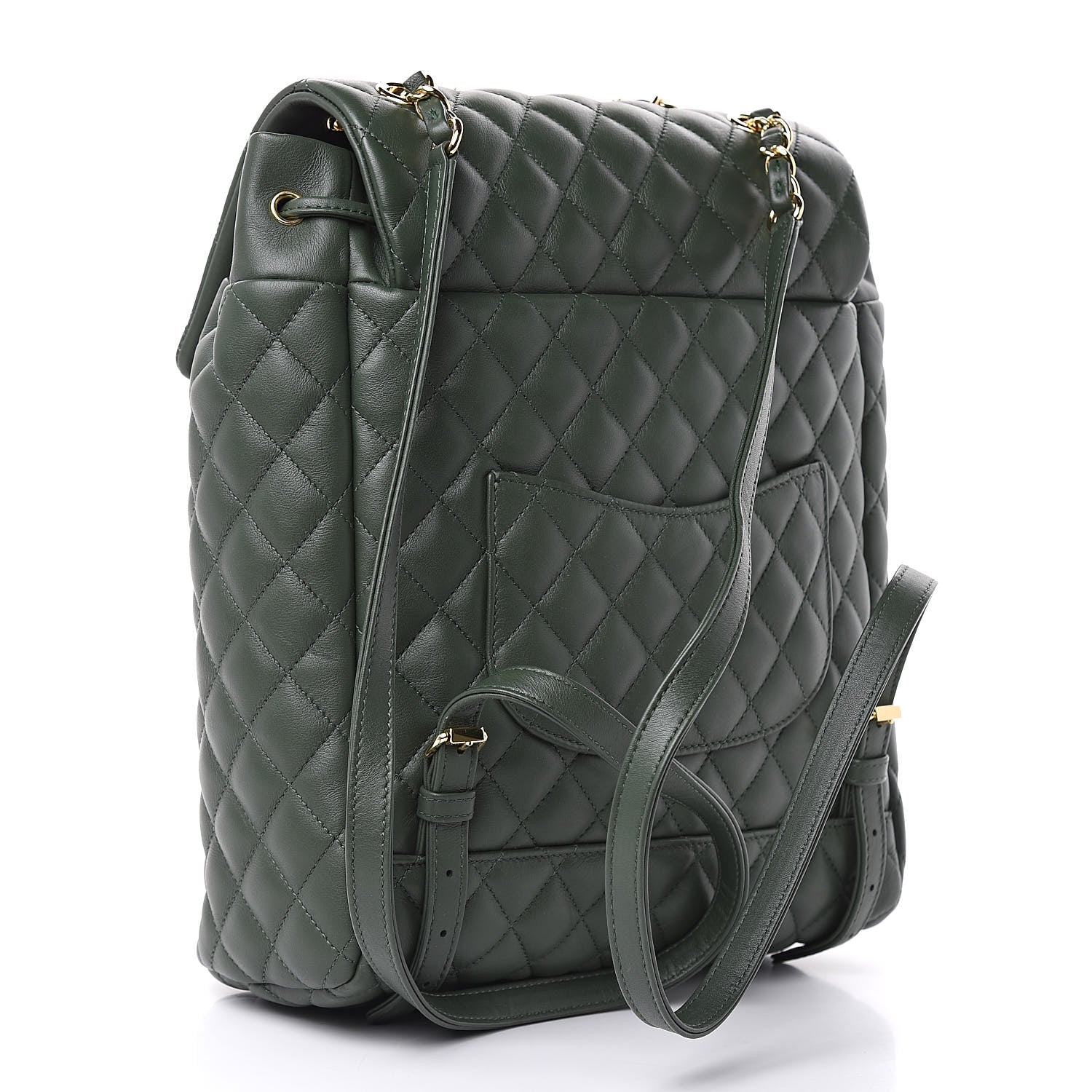 Chanel Lambskin Quilted Large Urban Spirit Backpack Dark Green 3 of 9