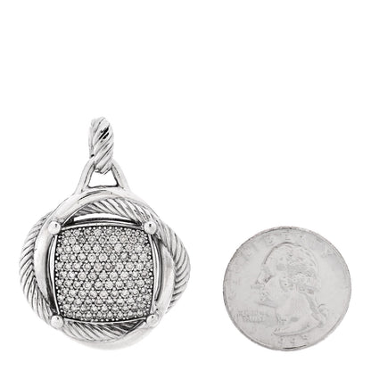 David Yurman Sterling Silver Diamond 32mm Infinity Pendant 2 of 4