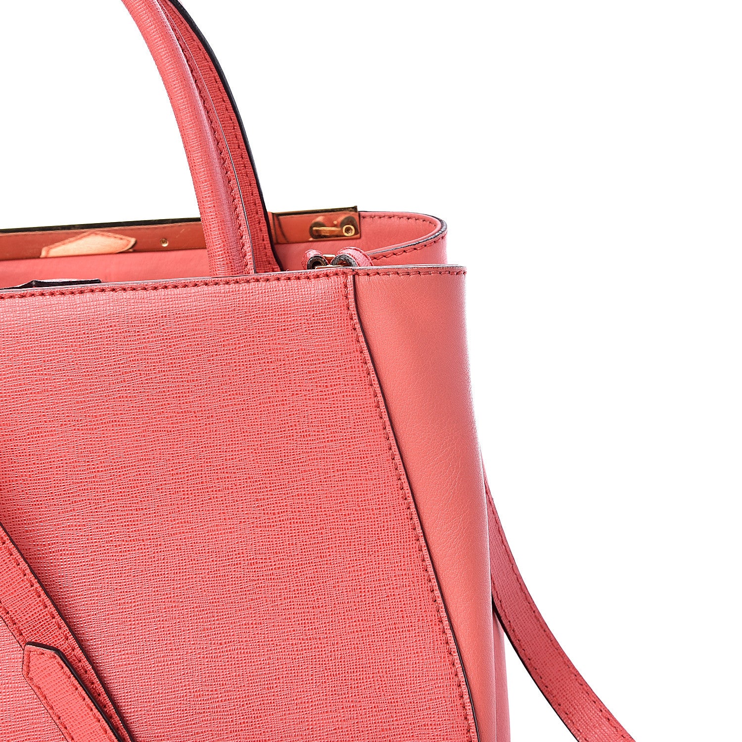 Fendi Vitello Elite Flamingo Petite 2Jours Tote Rosa Exstasy 15 of 17