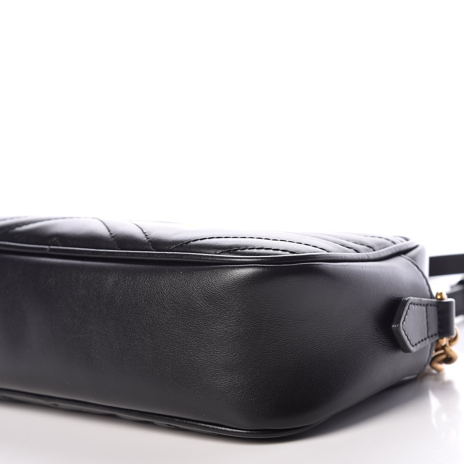 Gucci Calfskin Matelasse Small GG Marmont Chain Shoulder Bag Black 6 of 9