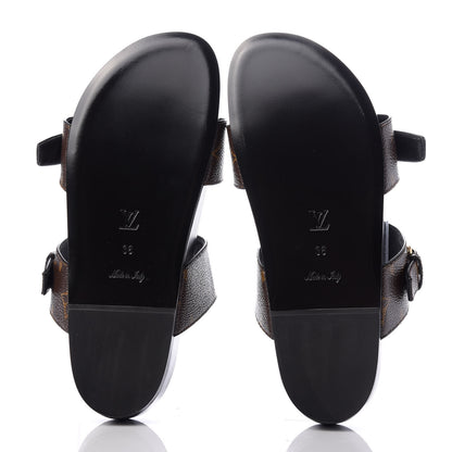 Louis Vuitton Monogram Bom Dia Mule Sandals 36 Black 6 of 10