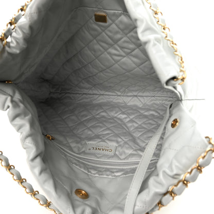 Chanel Shiny Calfskin Quilted Chanel 22 Light Blue 6 of 11