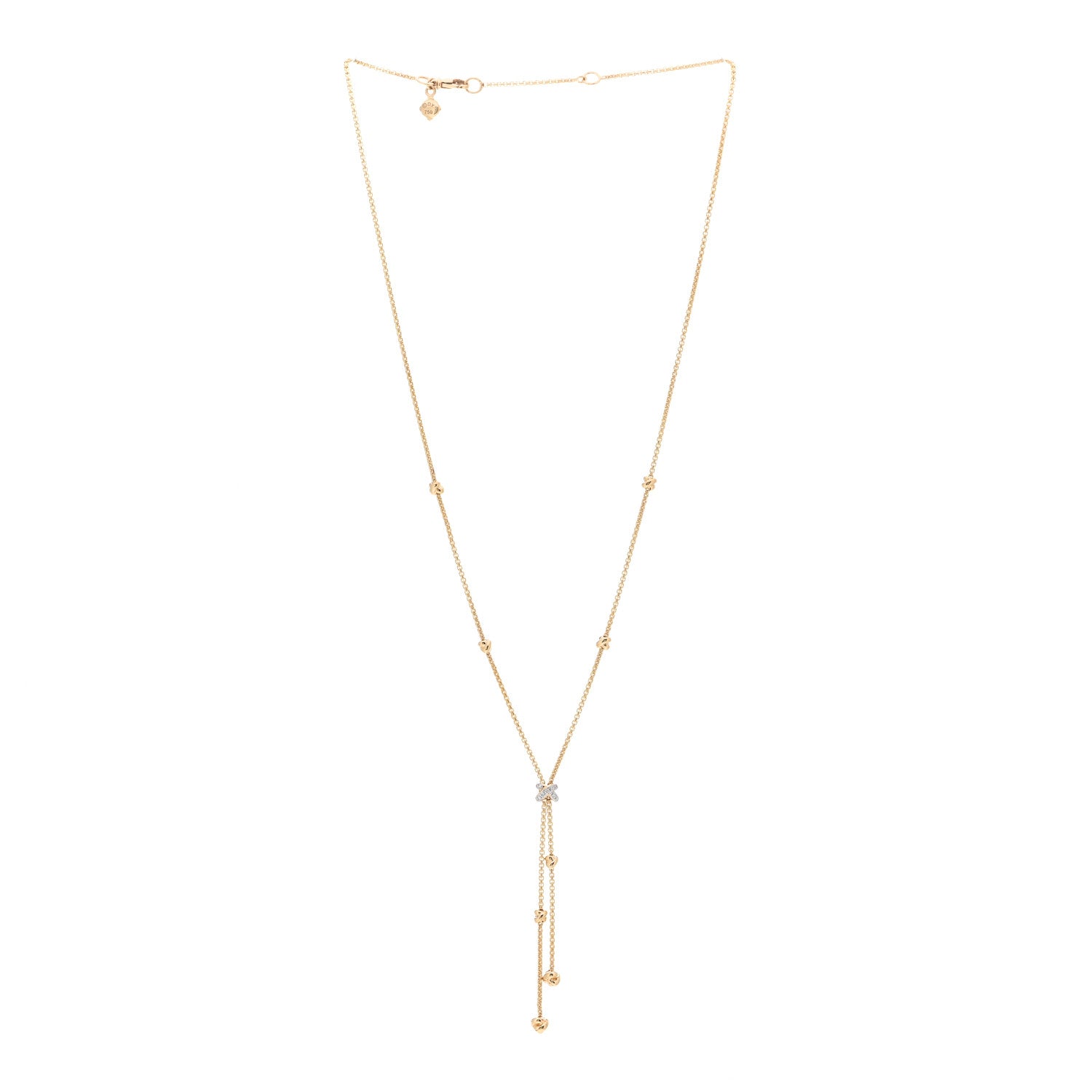 David Yurman 18K Yellow Gold Diamond Petite Helena Y Necklace 3 of 4