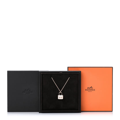 Hermes 18K Rose Gold Diamond Constance Amulettes Pendant Necklace 6 of 6