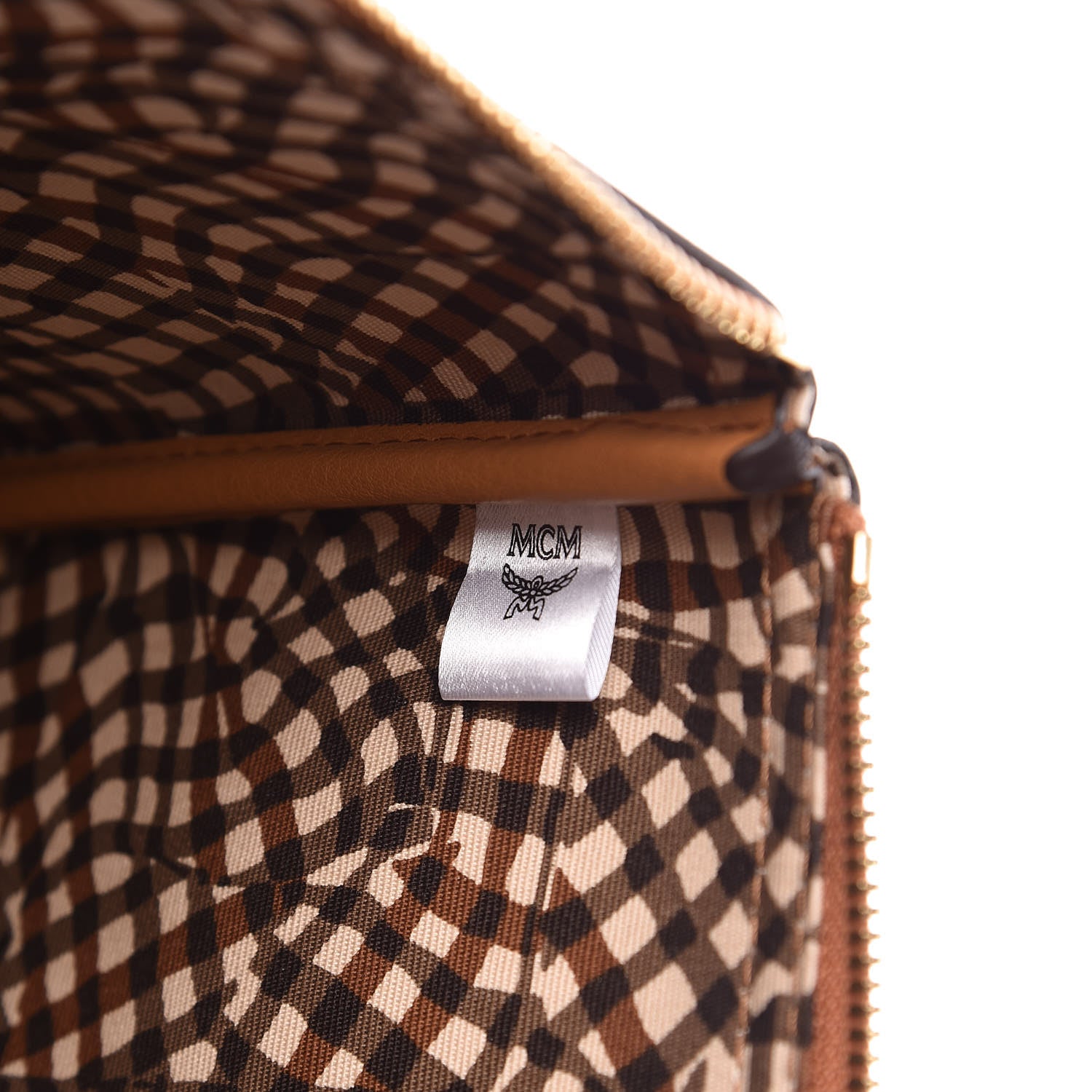 MCM Visetos Liz Shopper Tote Pouch Cognac 6 of 9