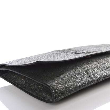 Saint Laurent Metallic Textured Large Belle De Jour Clutch Dark Silver 5 of 8