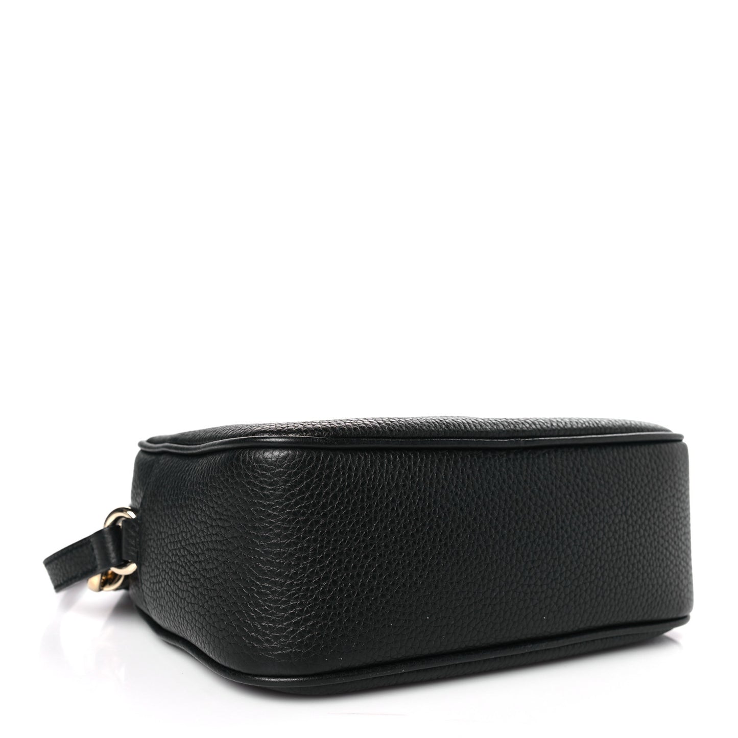 Pebbled Calfskin Small Soho Disco Bag Black