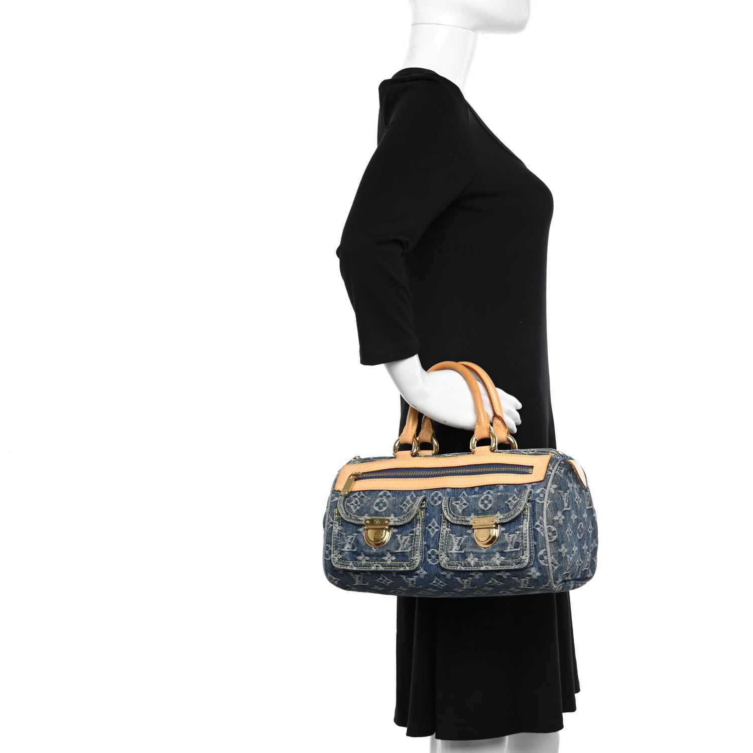 Louis Vuitton Monogram Denim Neo Speedy Blue 2 of 14