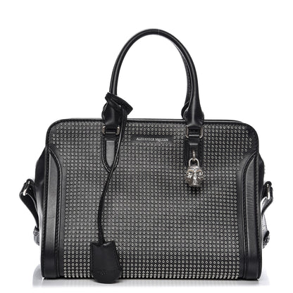 Alexander McQueen Calfskin Small Studded Padlock Zip Around Tote Black 1 of 11