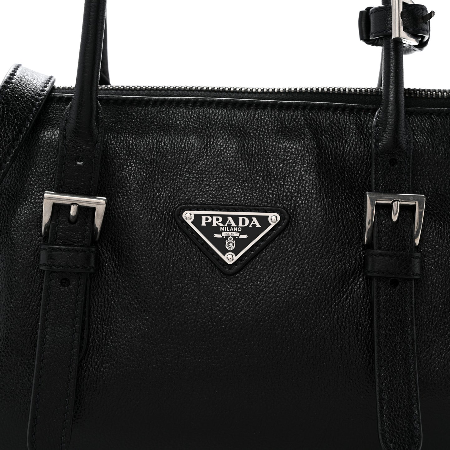 Antiqued Calfskin Triangle Medium Bonnie Shoulder Bag Black