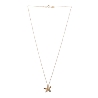 Tiffany 18K Yellow Gold Diamond 15mm Elsa Peretti Pave Starfish Pendant Necklace 2 of 3