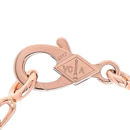 Van Cleef & Arpels 18K Rose Gold Carnelian 5 Motifs Guilloche Vintage Alhambra Bracelet 5 of 10