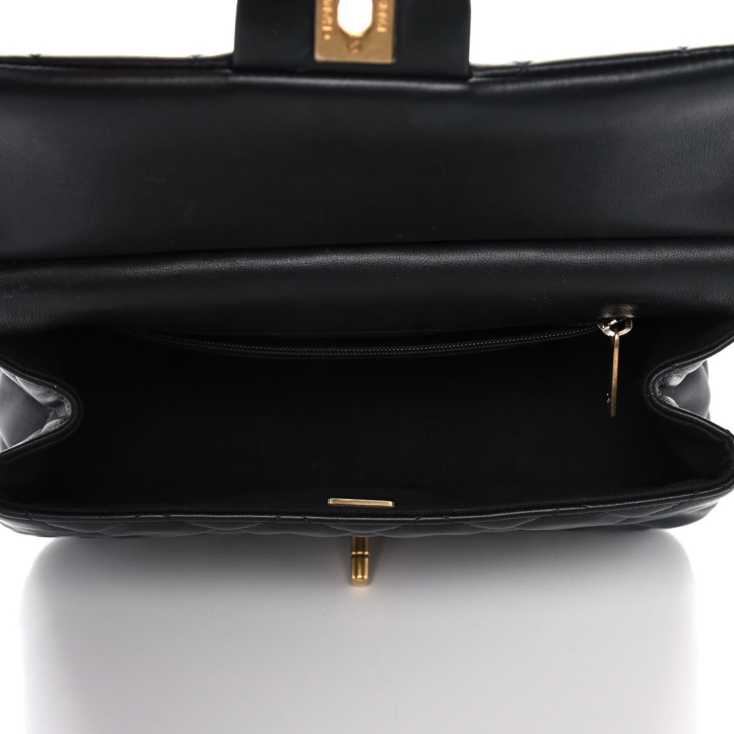 Chanel Calfskin Quilted Small Lady Handle Clutch With Chain Black 4 of 12