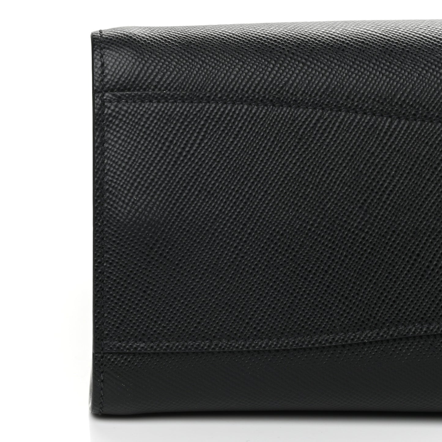 Saffiano City Calfskin Large Bibliothèque Top Handle Black Fuoco