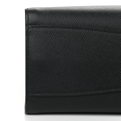 Prada Saffiano City Calfskin Large Bibliothèque Top Handle Black Fuoco 6 of 11