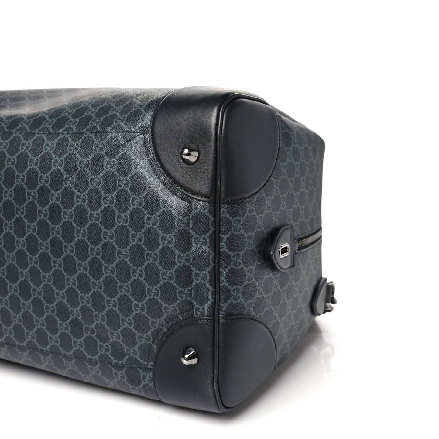 GG Supreme Monogram Calfskin GG Emblem Large Duffle Bag Black Grey