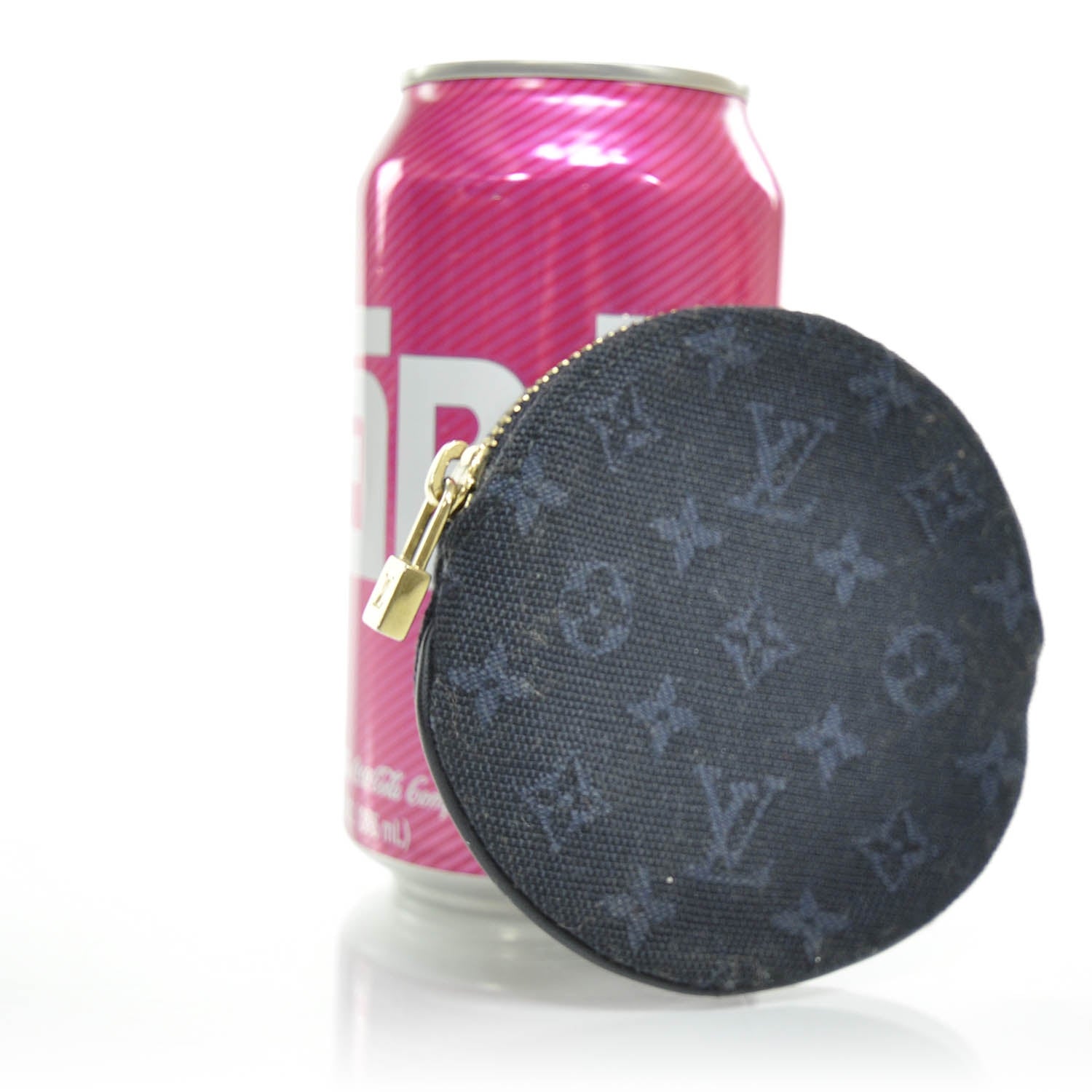 Louis Vuitton Mini Lin Round Coin Purse Blue 2 of 6