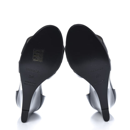 Hermes Calfskin Legend Wedge Sandals 35.5 Black 5 of 8