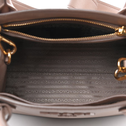 Prada Saffiano Cuir Calfskin Small Monochrome Top Handle Tote Cipria 4 of 11