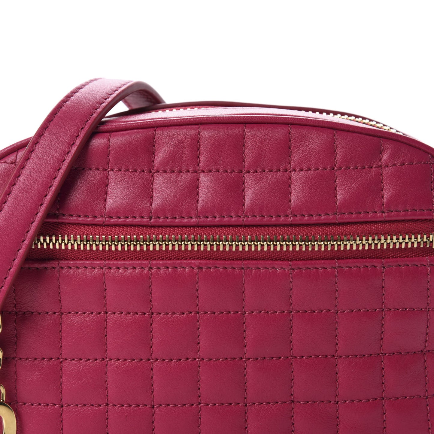 Calfskin Quilted Small C Charm Bag Pink
