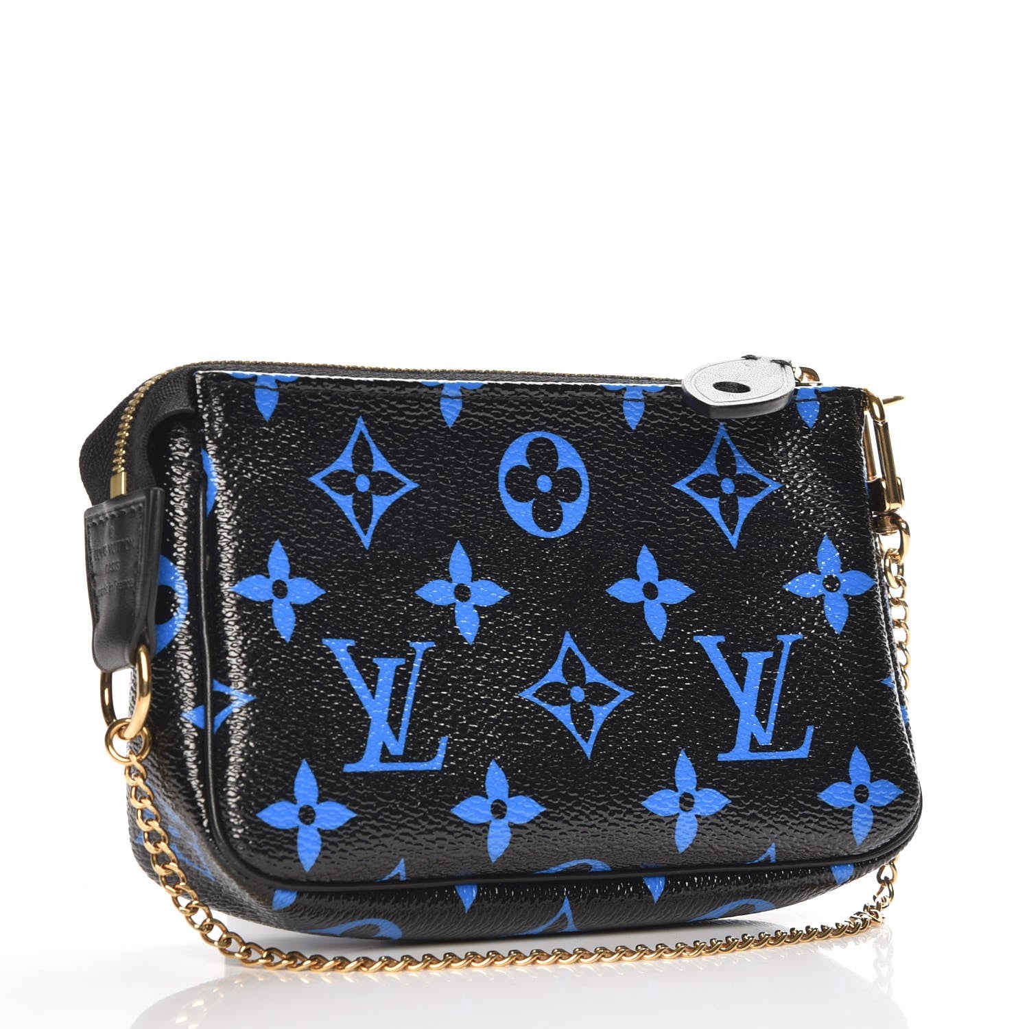 Louis Vuitton Colored Monogram Mini Pochette Accessories Blue Black 3 of 6